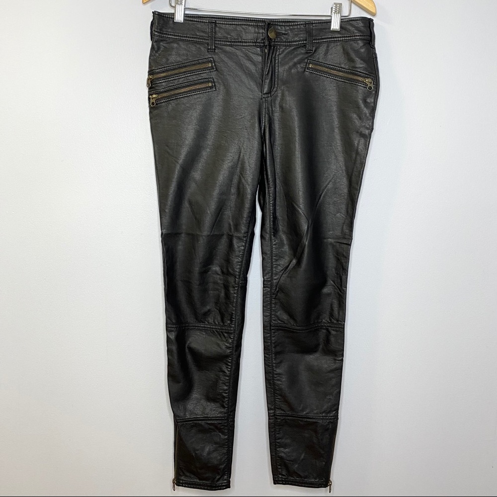 Free People Faux Leather Zip Moto Pants - Picture 3 of 10